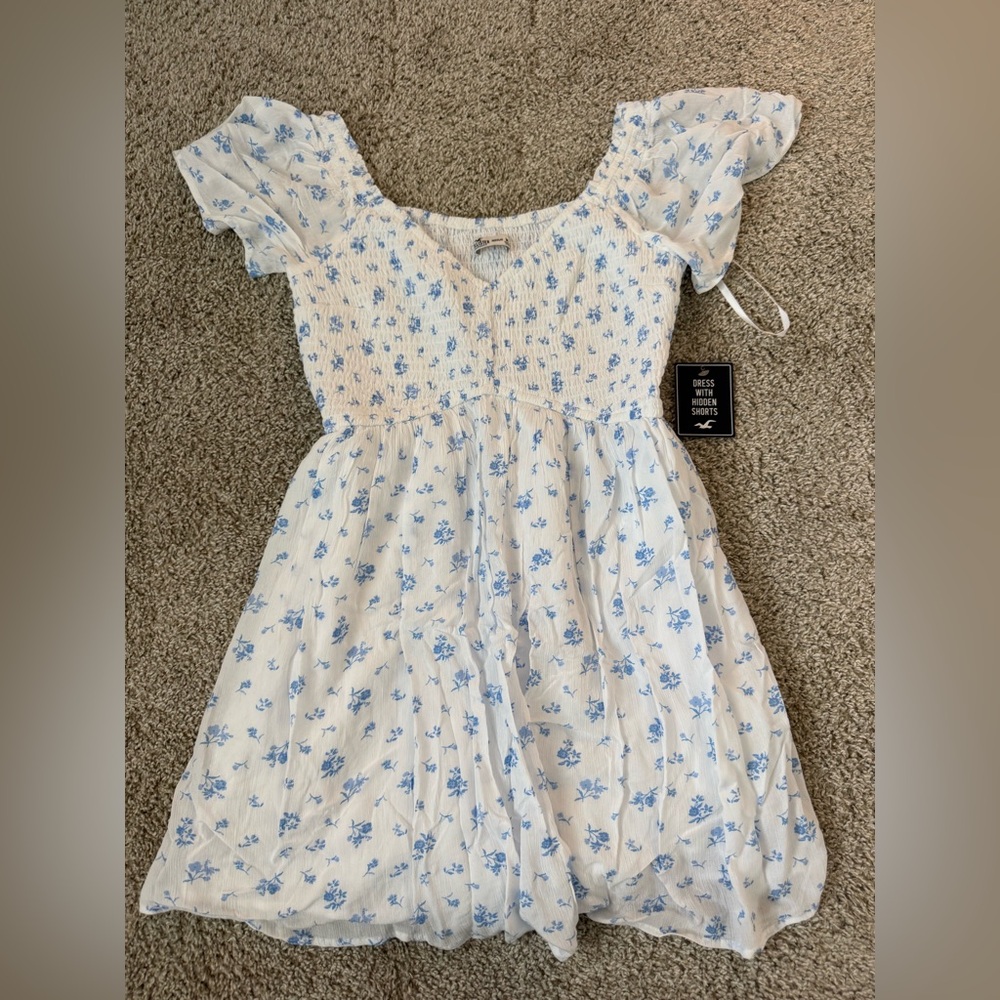 Woman’s Floral Blue and White Dress